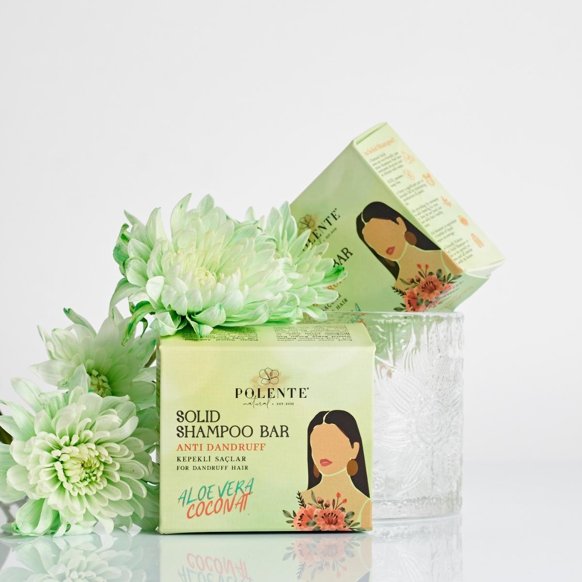 Kepek Karşıtı Rahatlatıcı Bakım İçin Aloe Vera Etkili Katı Şampuan - Polente Natural