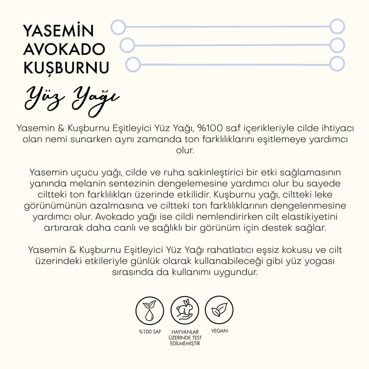 Yasemin & Kuşburnu Eşitleyici Yüz Yağı (30 ml)