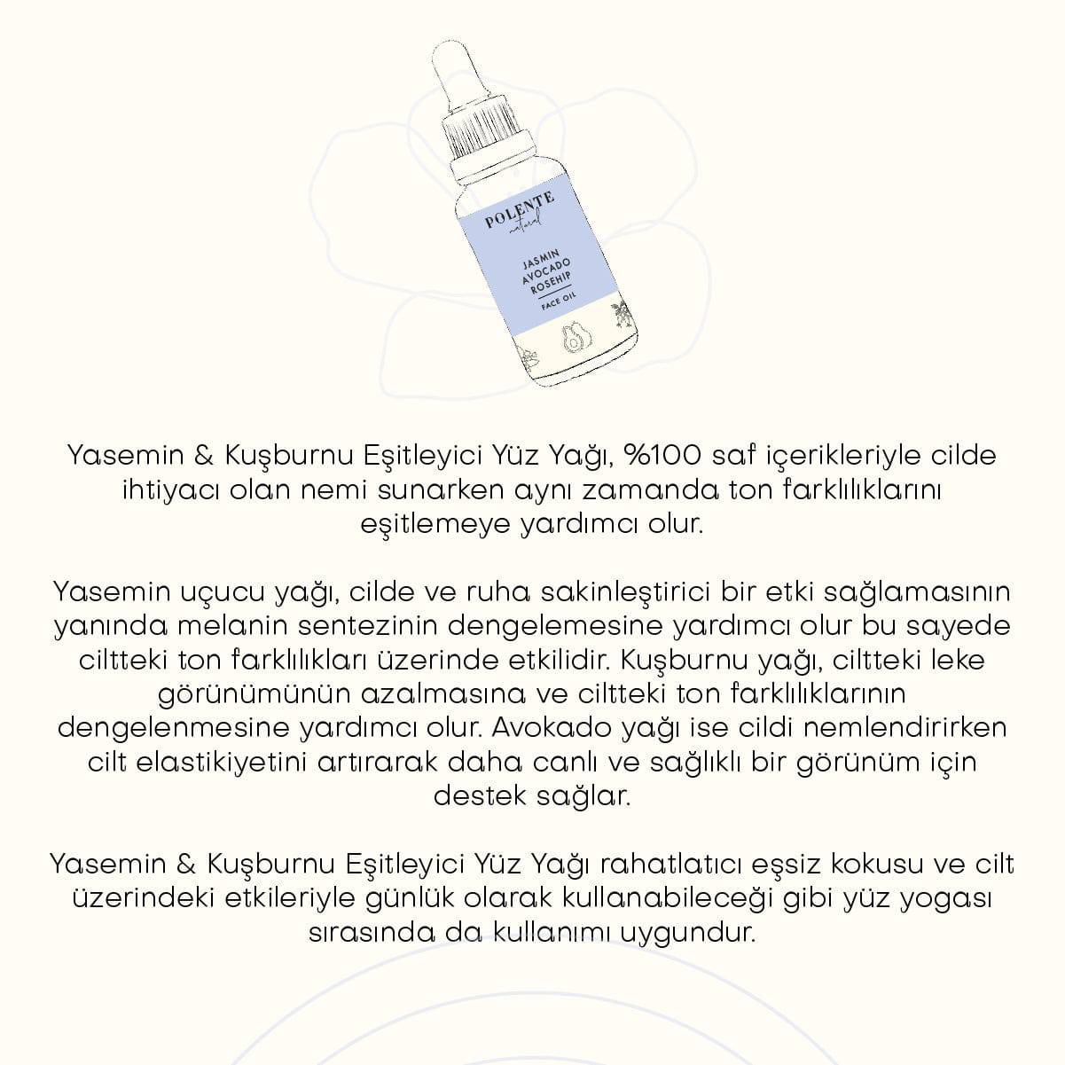 Yasemin & Kuşburnu Eşitleyici Yüz Yağı (30 ml)