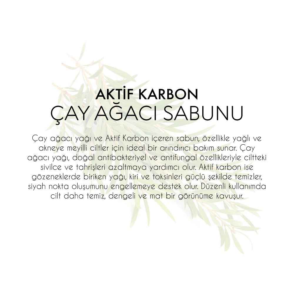 Çay Ağacı Sabunu kompozisyon çekimi — yağlı ve akneye eğilimli cilt için