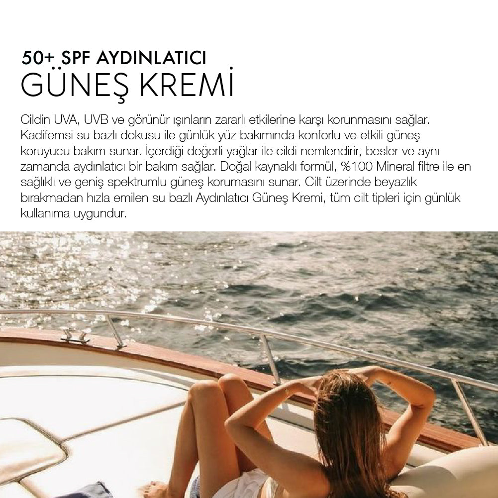 50+ SPF Brightening Sunscreen - 50+ SPF Aydınlatıcı Güneş Kremi %100 Mineral Filtre (50 ml)