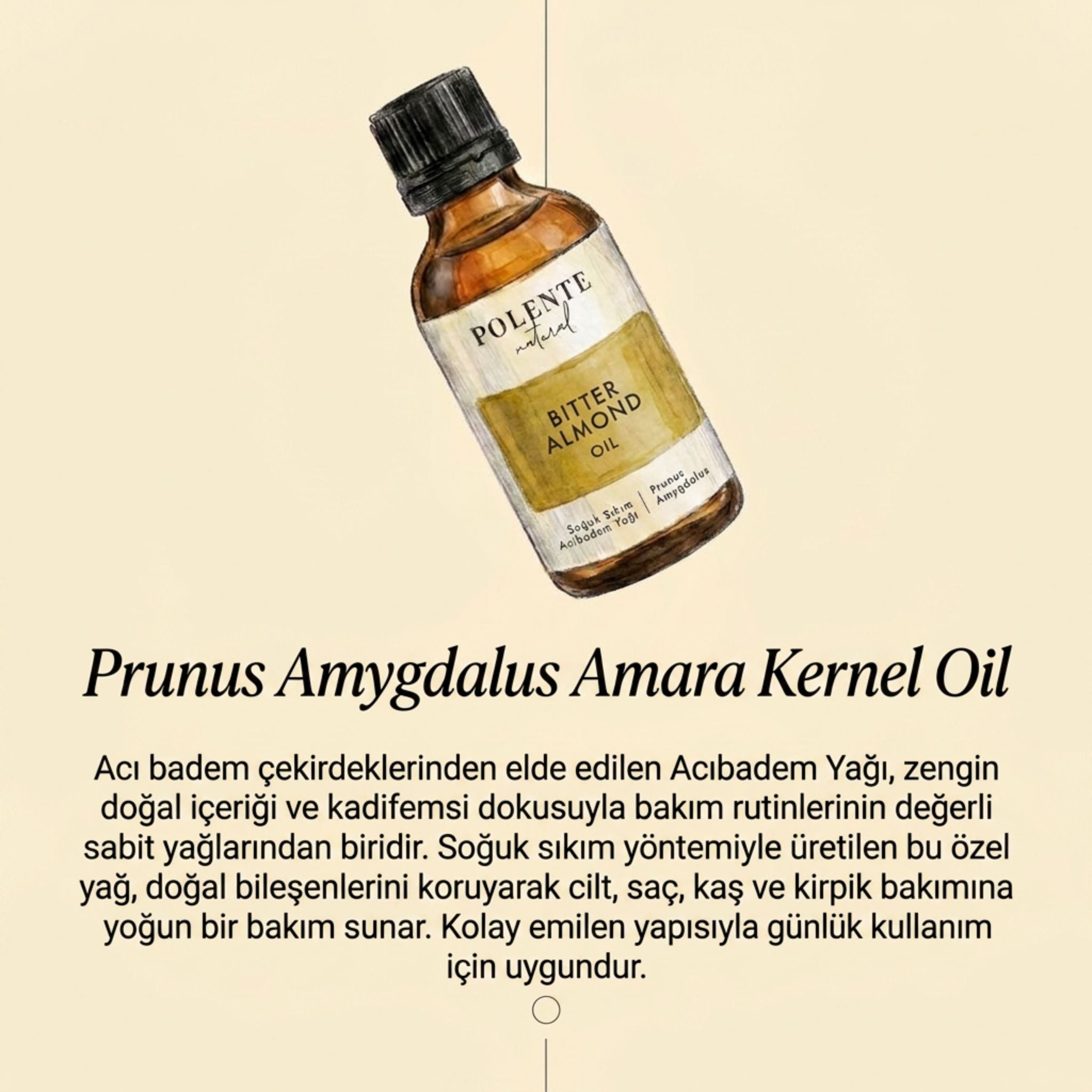 Acıbadem Yağı - Soğuk Sıkım (50 ml) - Polente Natural