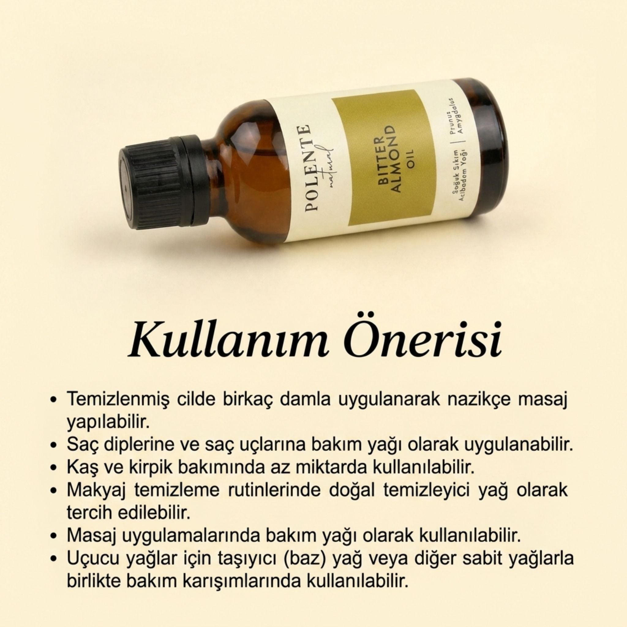 Acıbadem Yağı - Soğuk Sıkım (50 ml) - Polente Natural