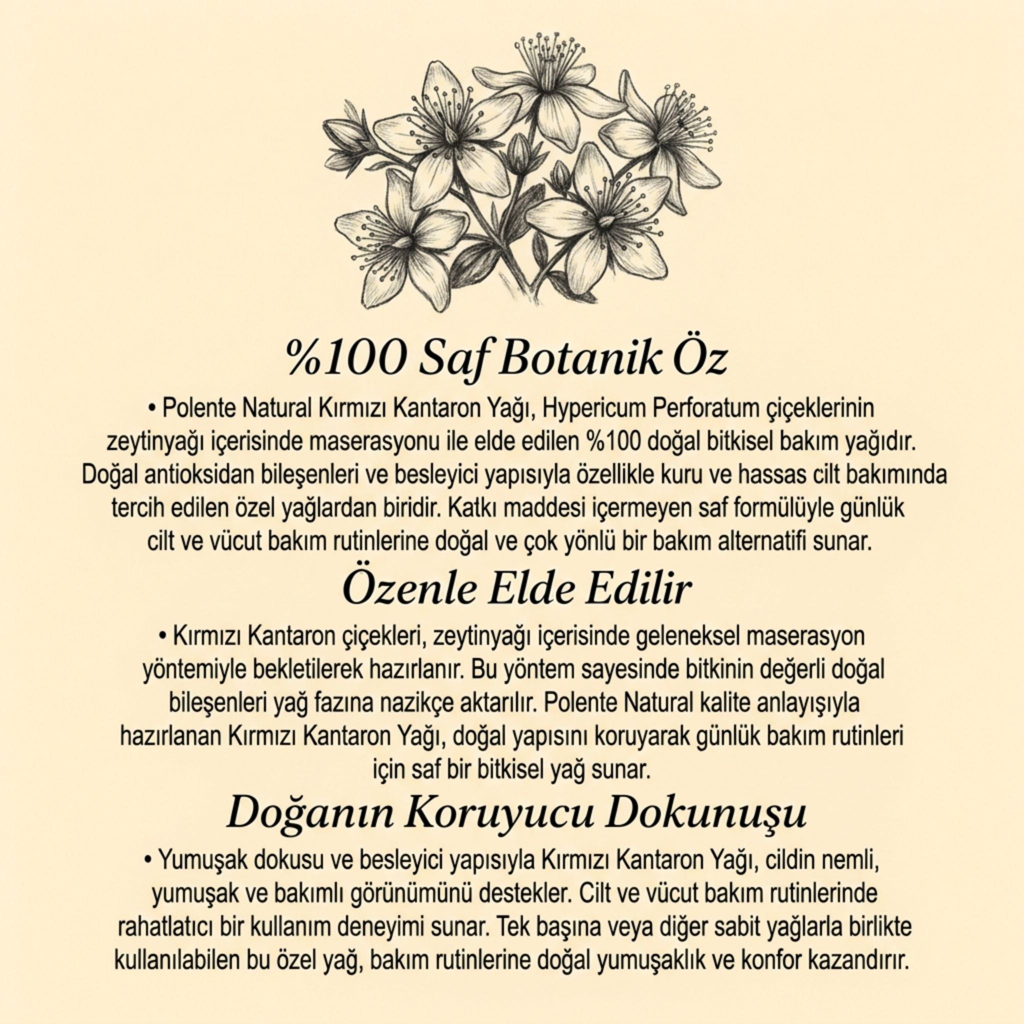 Kırmızı Kantaron Yağı 50 ml damlalık ve şişe kompozisyonu — Anadolu geleneksel bakım yağı