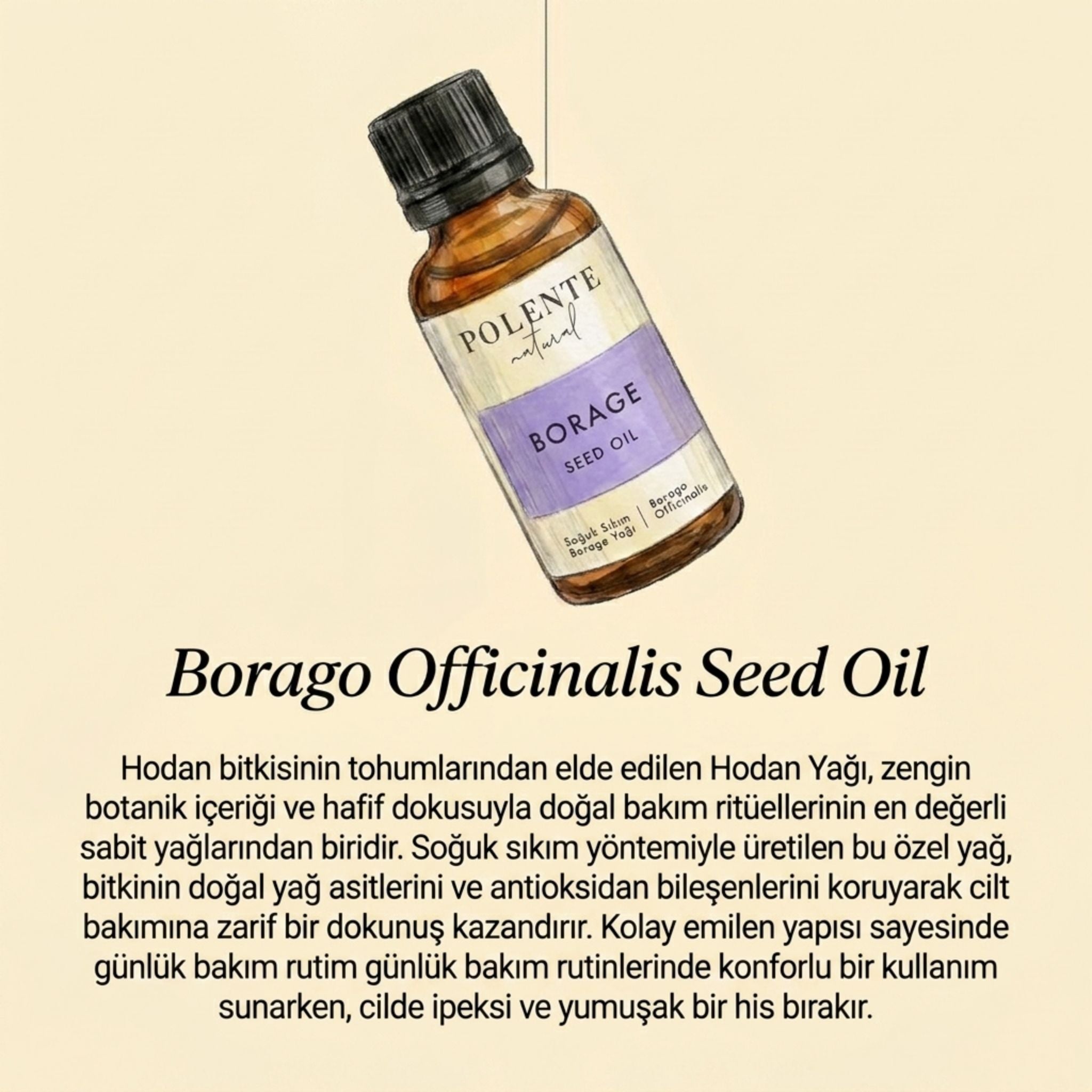 Üzüm Çekirdeği Yağı - Soğuk Sıkım (50 ml) - Polente Natural