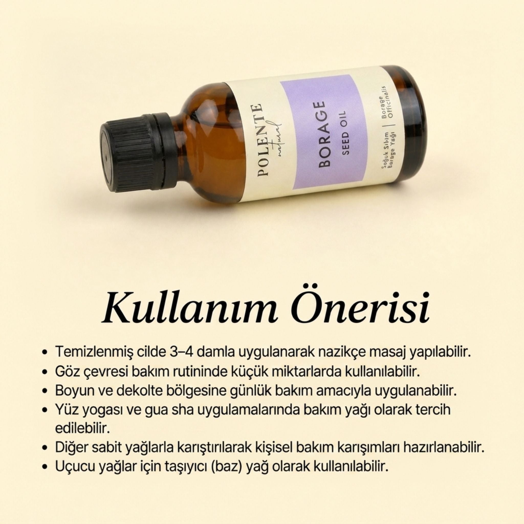 Üzüm Çekirdeği Yağı - Soğuk Sıkım (50 ml) - Polente Natural