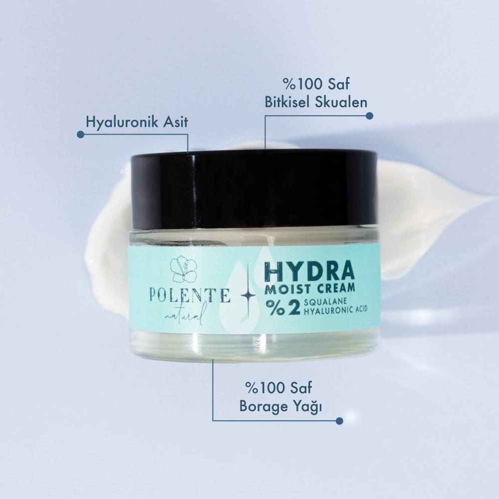 HYDRA MOIST CREAM - Hyalüronik Asit & Skualen İçeren Nemlendirici Krem (50 ml)