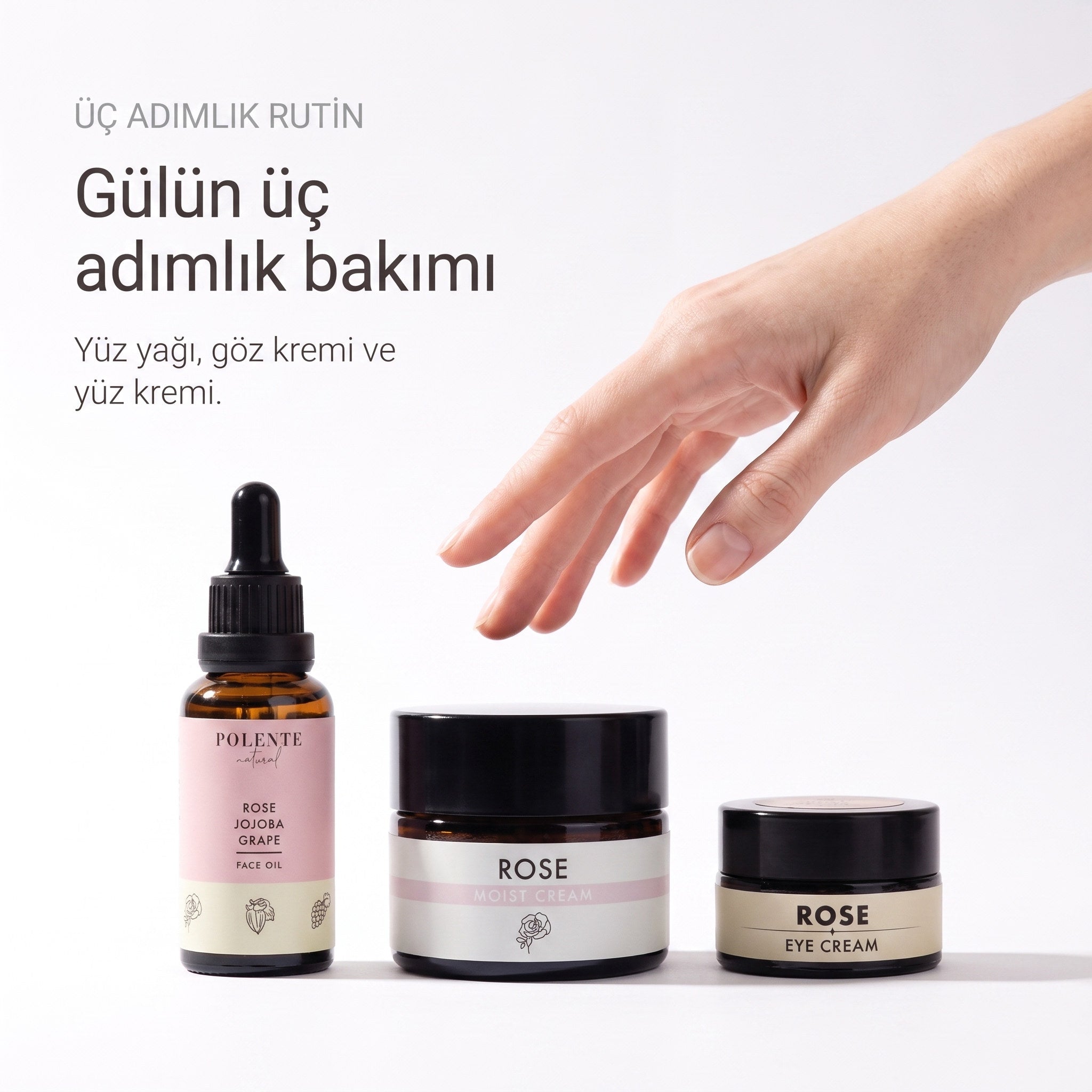 Gül Canlandırıcı Cilt Bakım Serisi — gülün üç adımlık bakımı