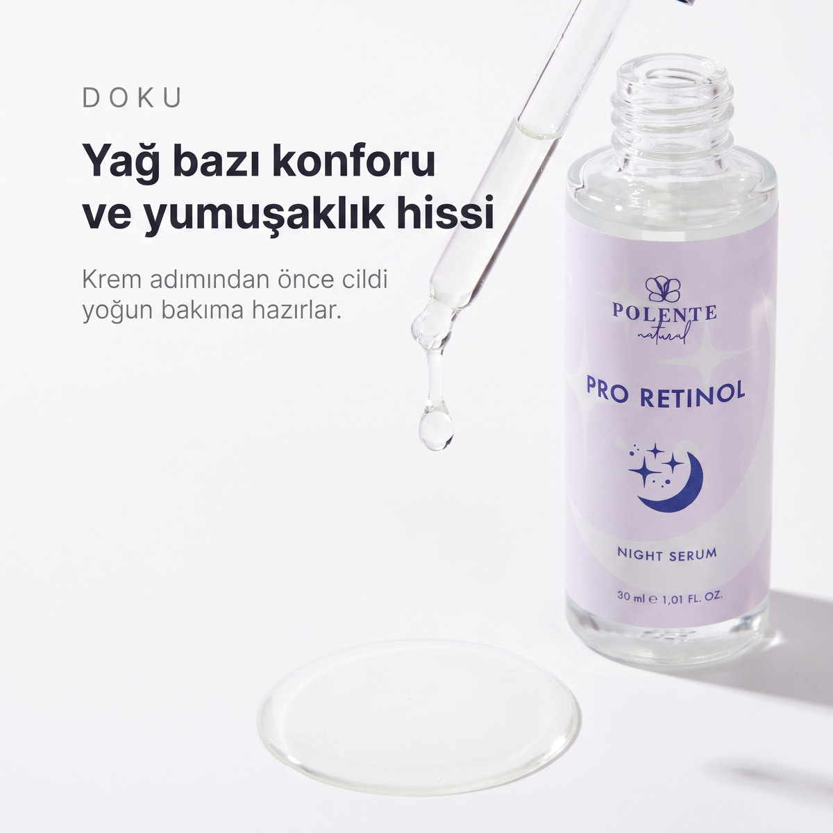 PRO RETİNOL NIGHT SERUM 30 ml — Yağ bazı konforu ve yumuşaklık hissi