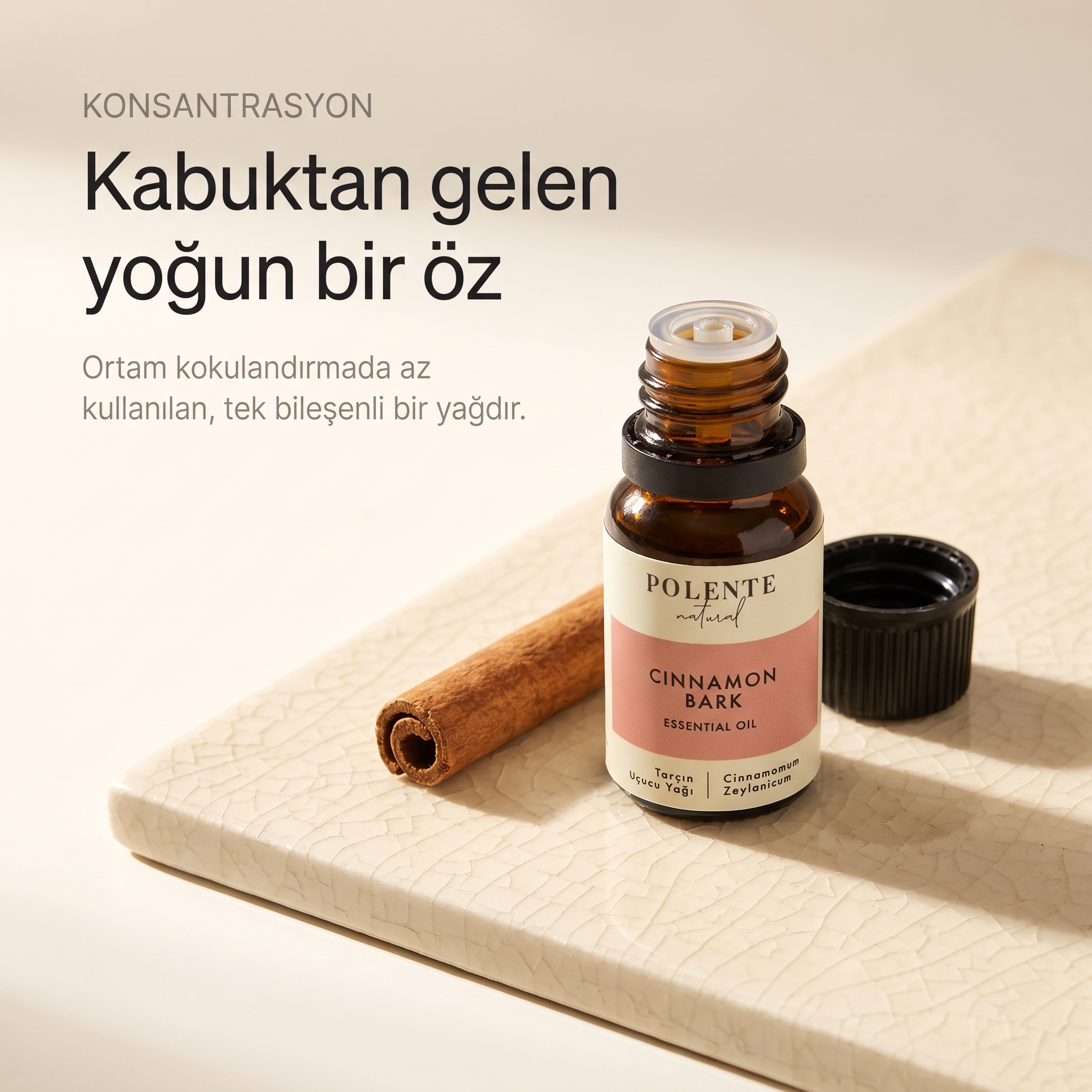 Tarçın Uçucu Yağı 10 ml — kabuktan gelen yoğun, tek bileşenli uçucu yağ