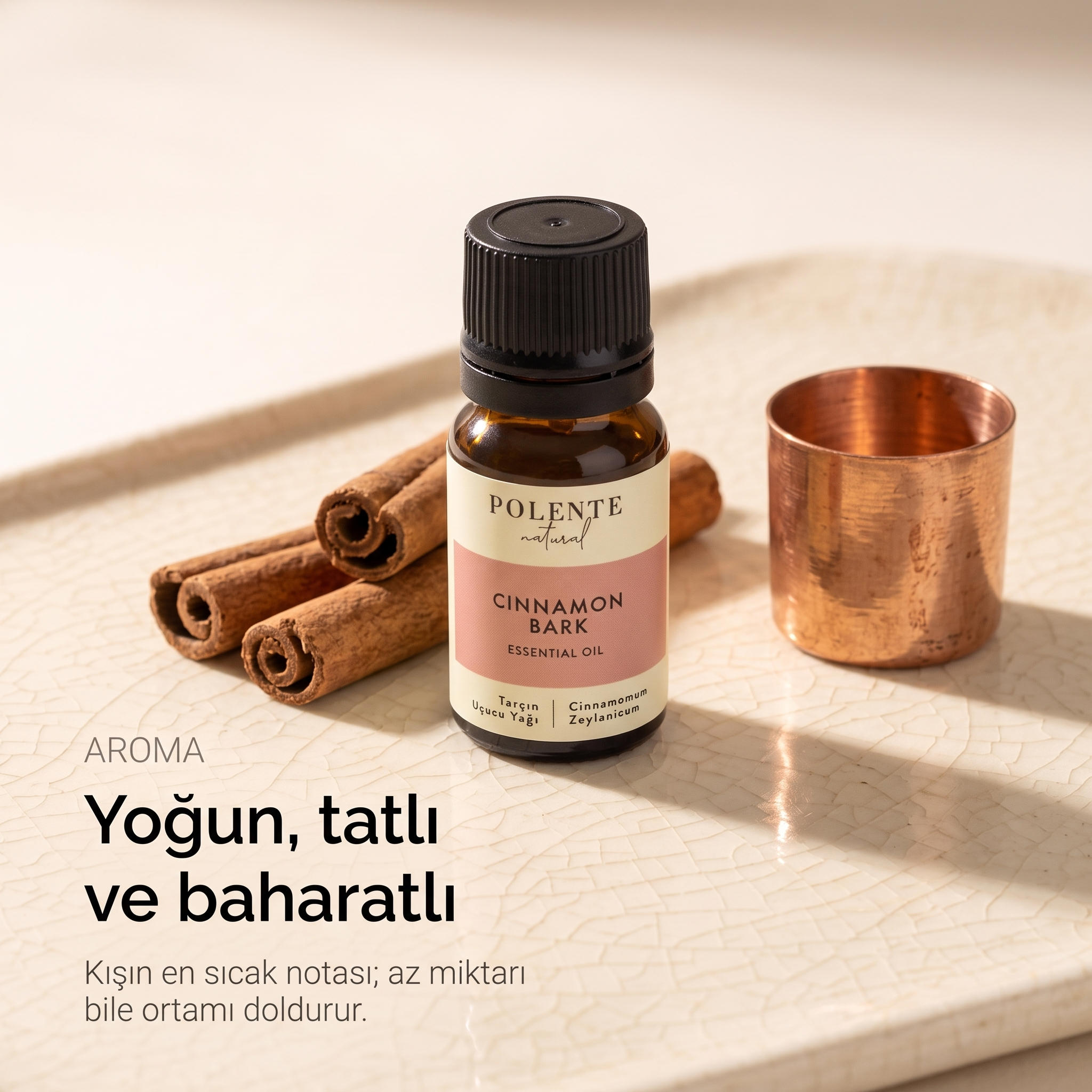 Tarçın Uçucu Yağı 10 ml — yoğun, tatlı ve baharatlı aroma profili