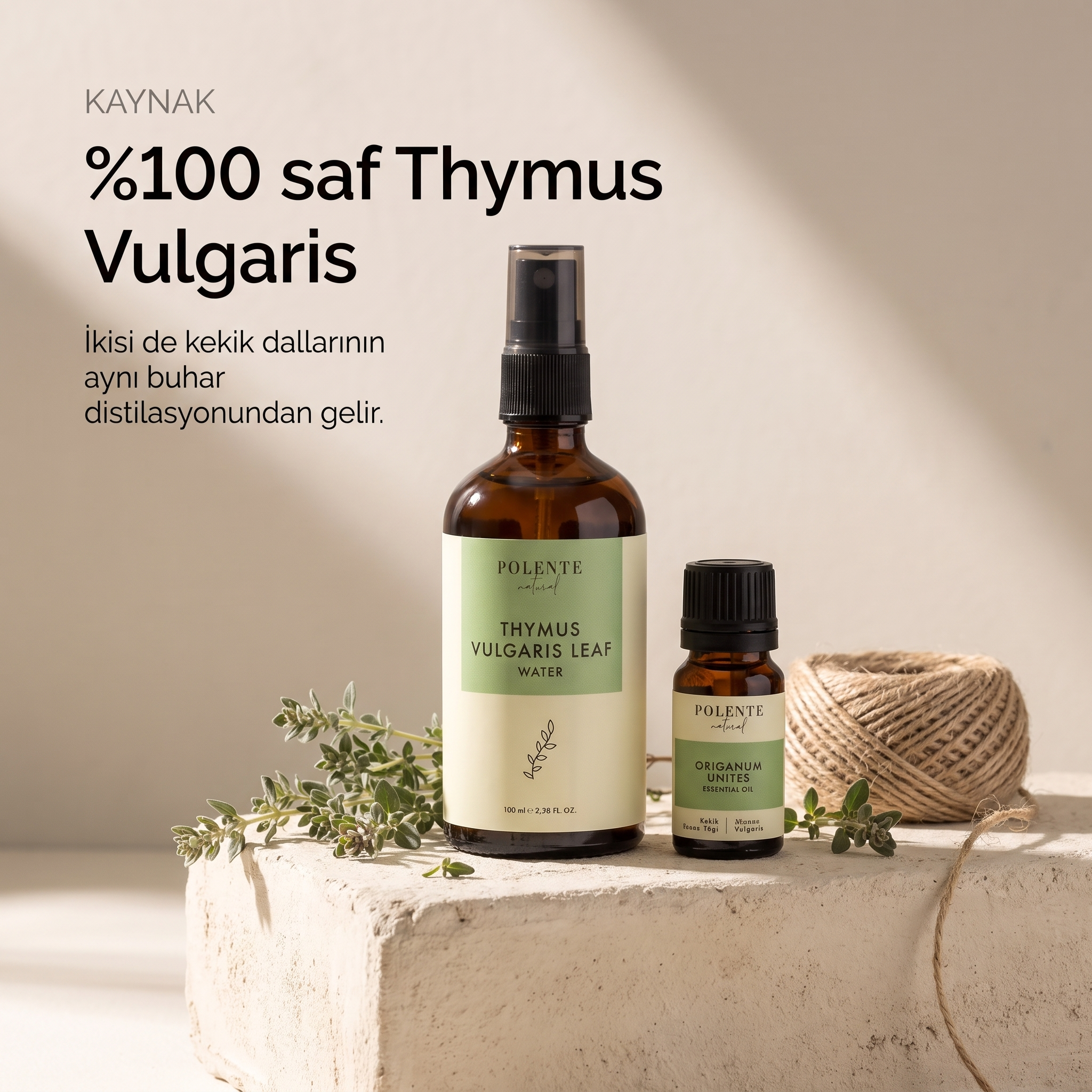 Kekik Uçucu Yağı & Kekik Suyu Seti — %100 saf kekik — uçucu yağ ve hidrosol aynı buhar distilasyonundan