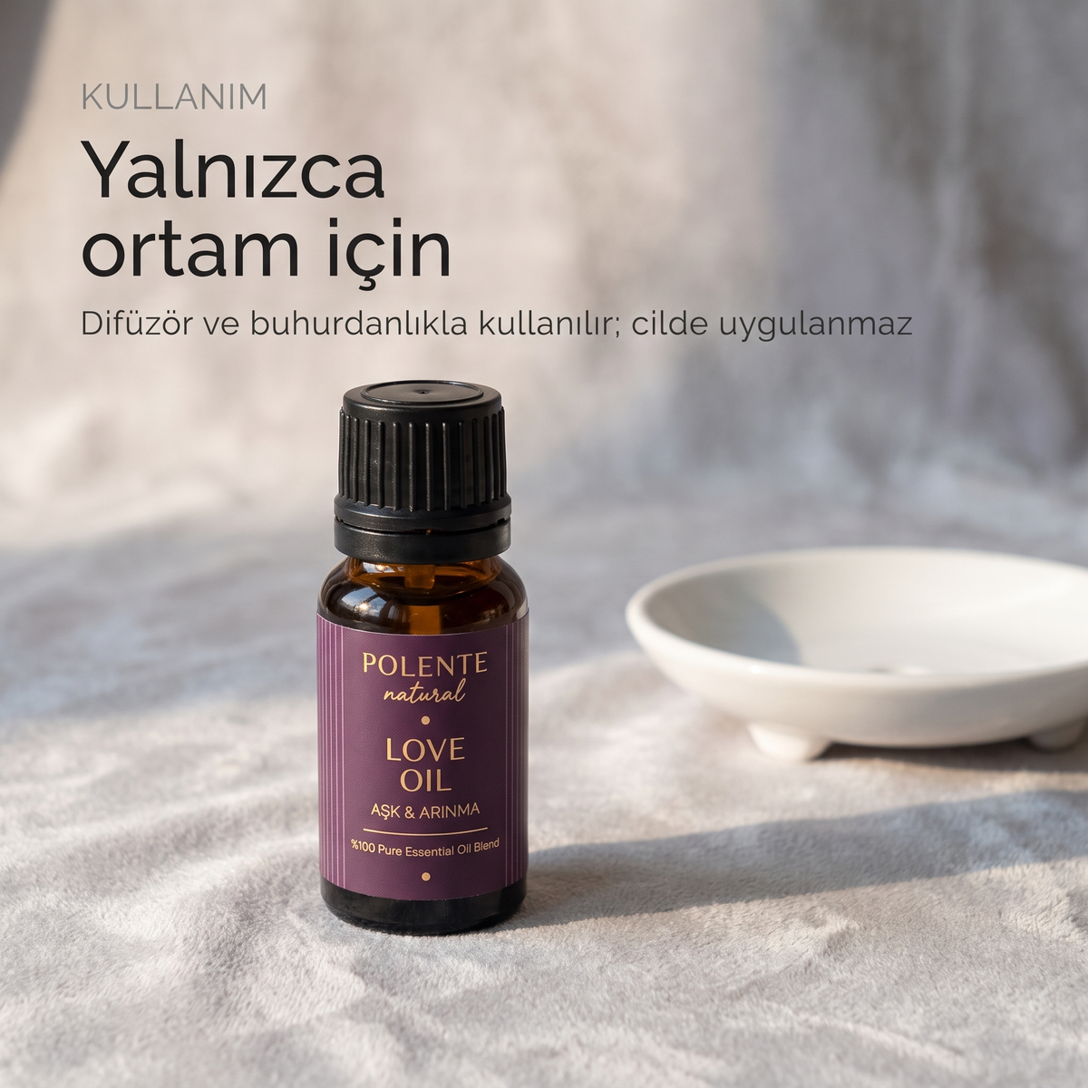 Aşk & Çekim Karışımı kullanımı — yalnızca difüzör ve buhurdanlıkla ortam için, cilde uygulanmaz