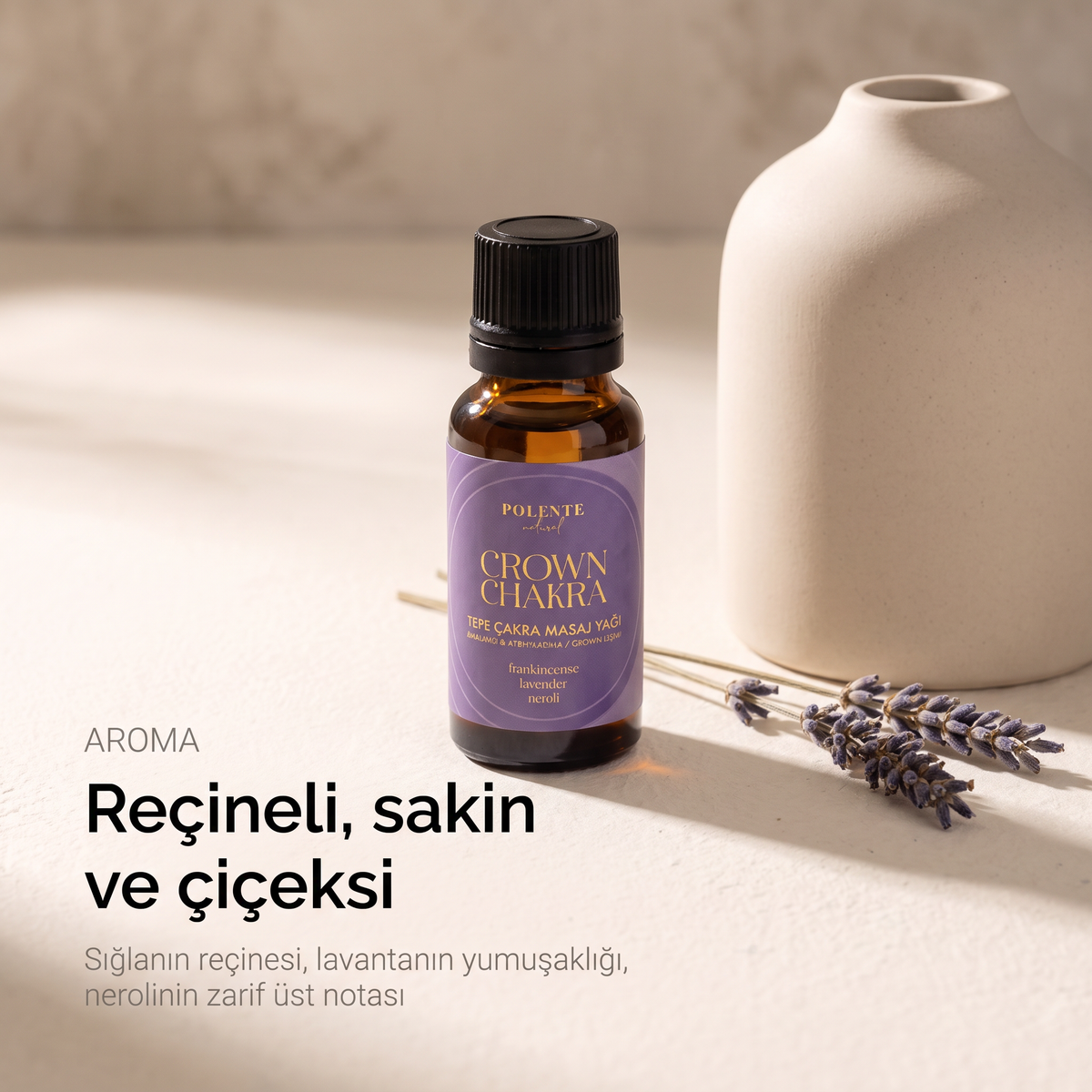 Tepe Çakra Yağı aroma profili — reçineli, sakin ve çiçeksi notalar