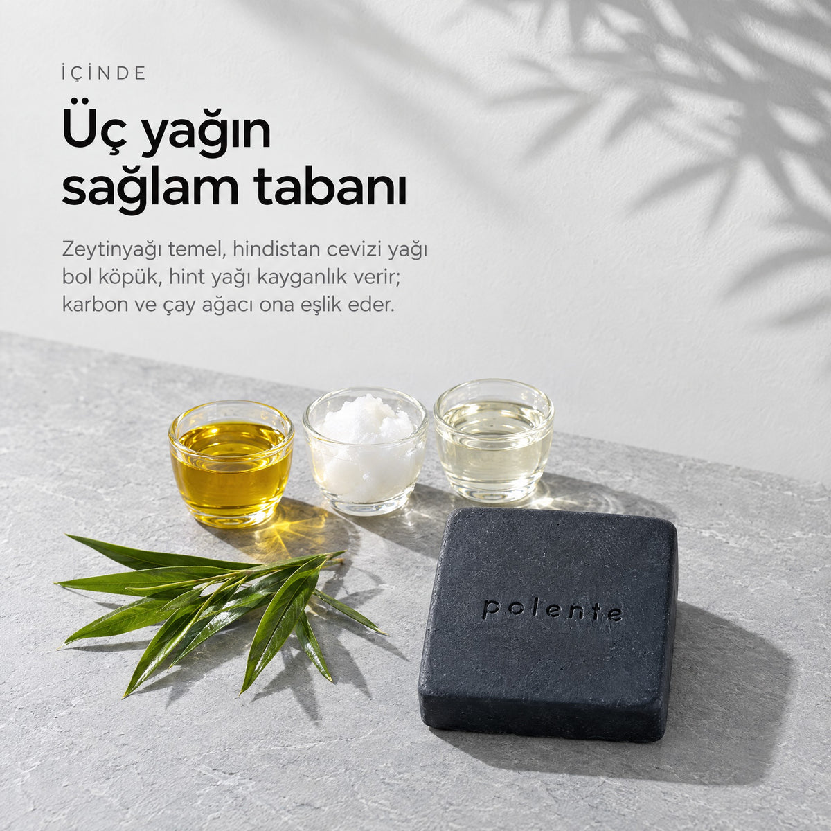 Çay Ağacı ve Aktif Karbon Sabunu 110 gr — üç yağın sağlam tabanı