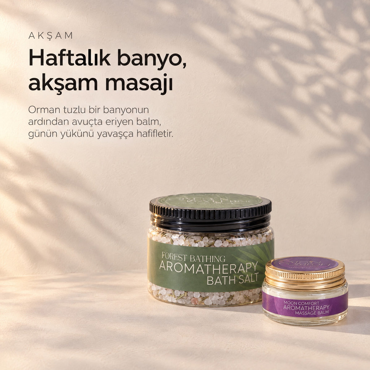 Duyusal Bakım Seti — haftalık banyo, akşam masajı