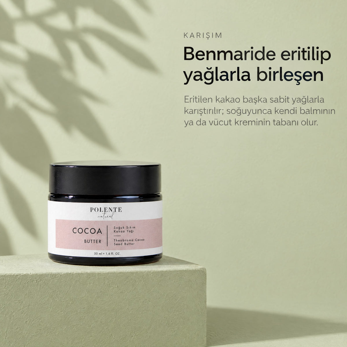 Kakao Butter 50 ml — benmaride eritilip yağlarla birleşen