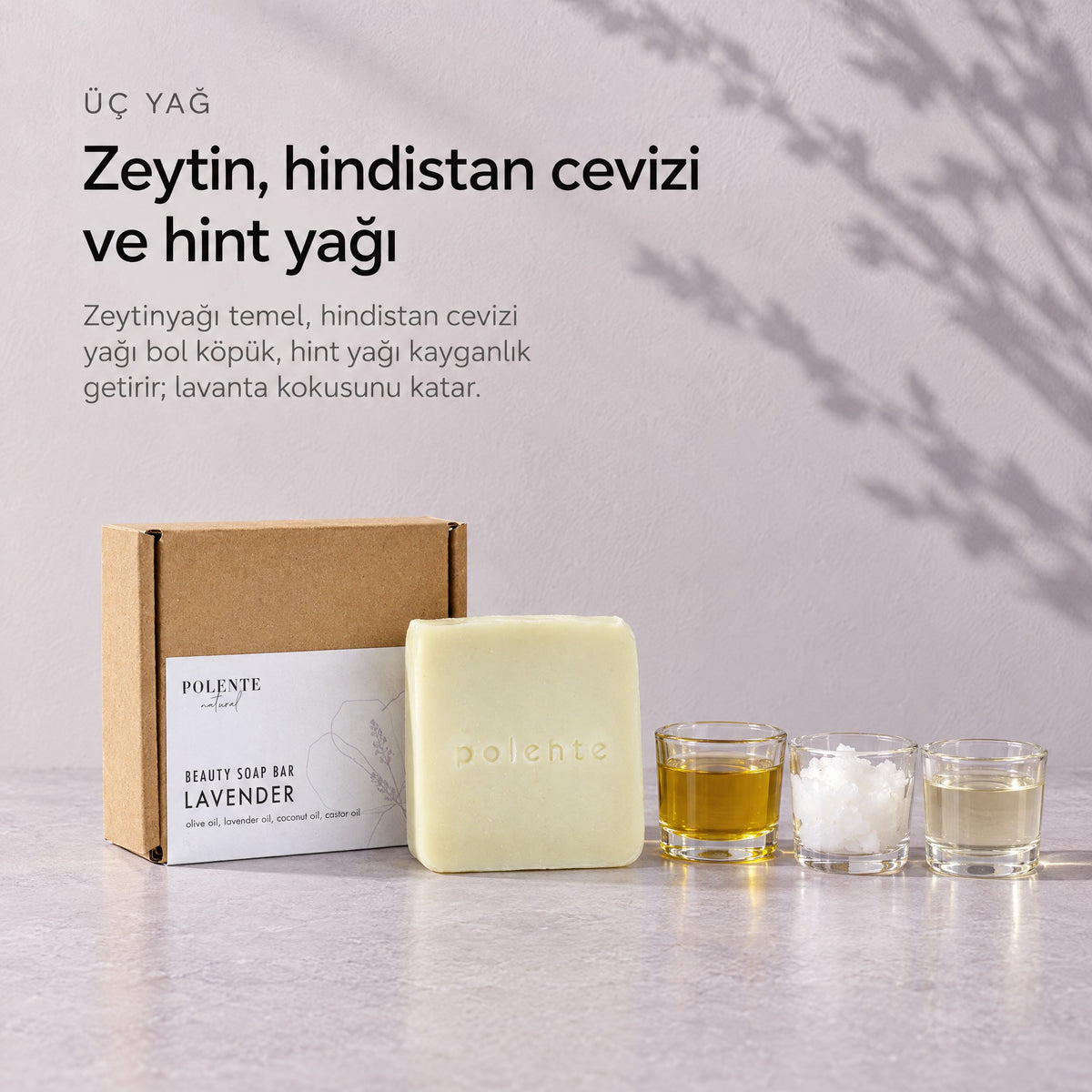 Lavanta Sabunu 110 gr — zeytin, hindistan cevizi ve hint yağı