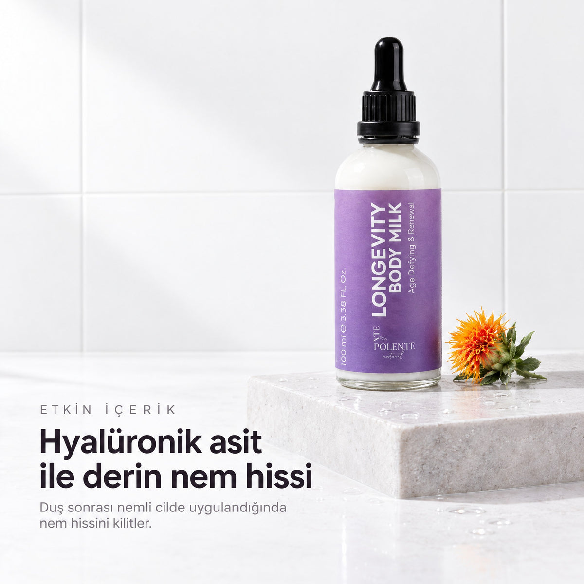 Longevity Yenileyici Vücut Sütü 100 ml — hyalüronik asit ile derin nem hissi