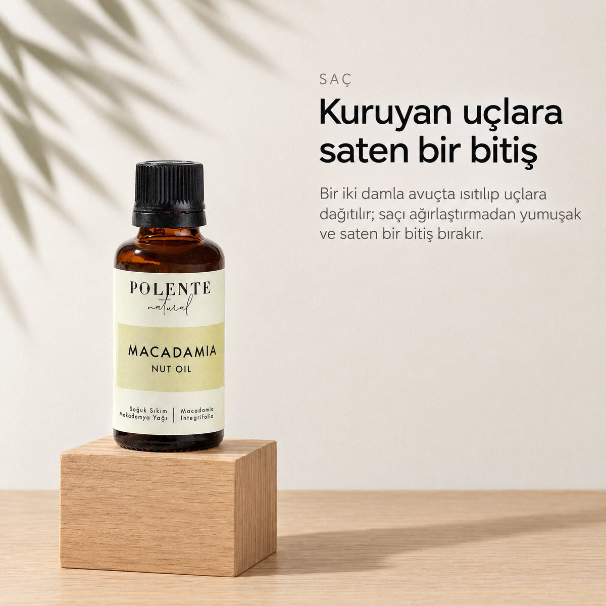 Makademya Cevizi Yağı 30 ml — kuruyan saç uçlarına saten bir bitiş