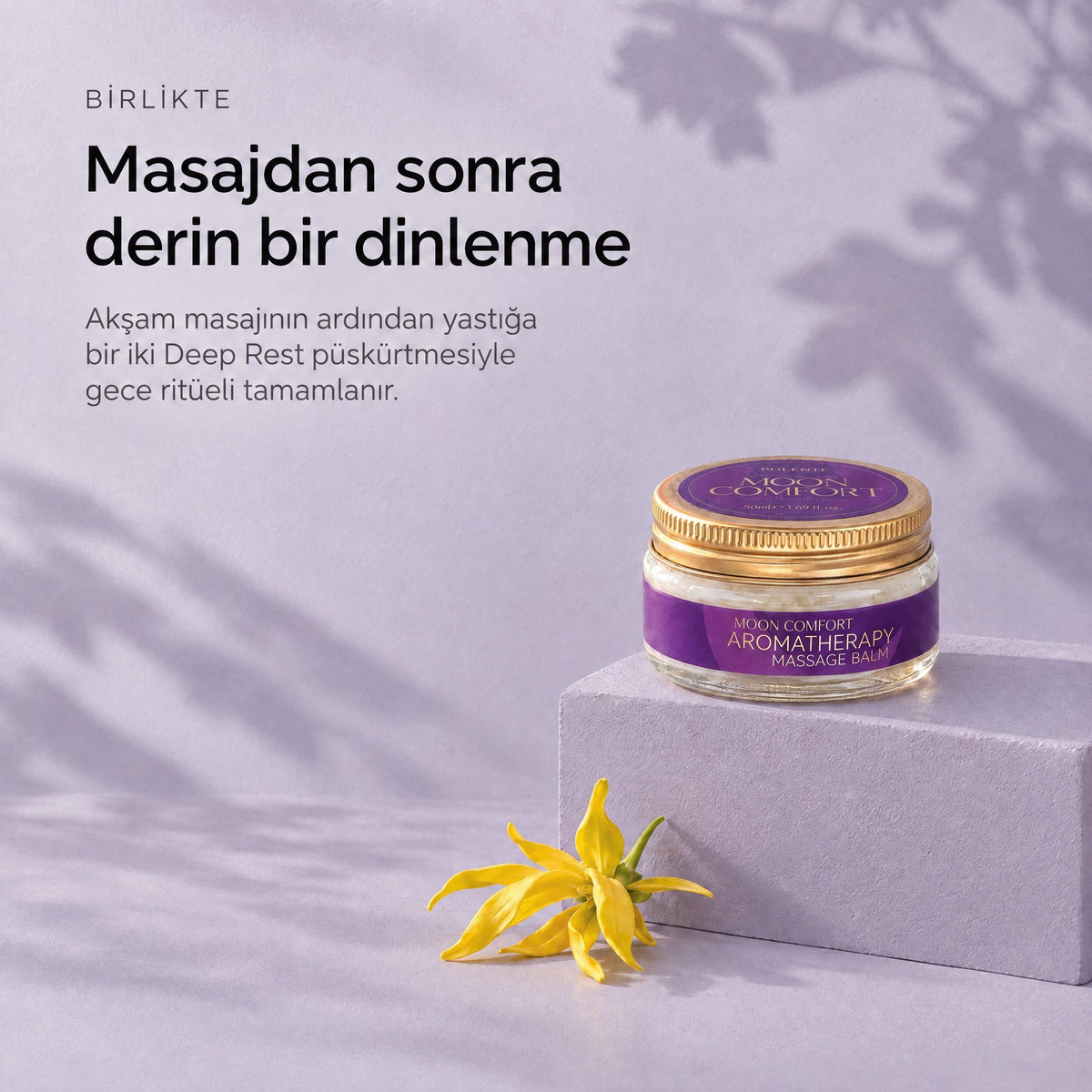 MOON COMFORT Katı Masaj Balmı 50 ml — masajdan sonra derin bir dinlenme