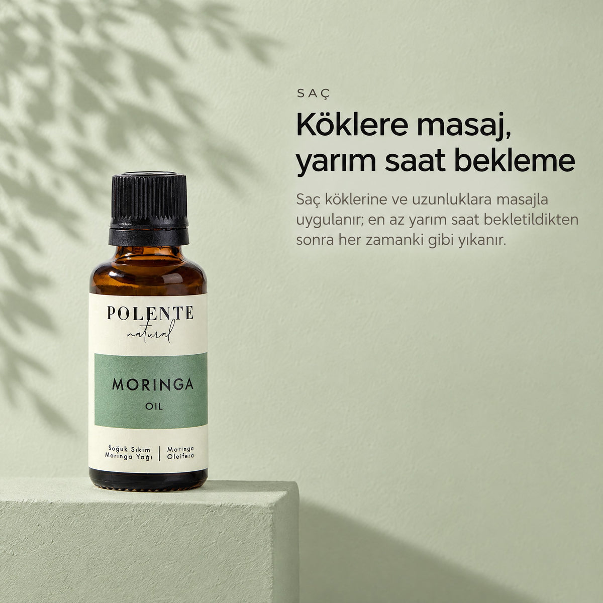 Moringa Yağı 30 ml — köklere masaj, yarım saat bekleme