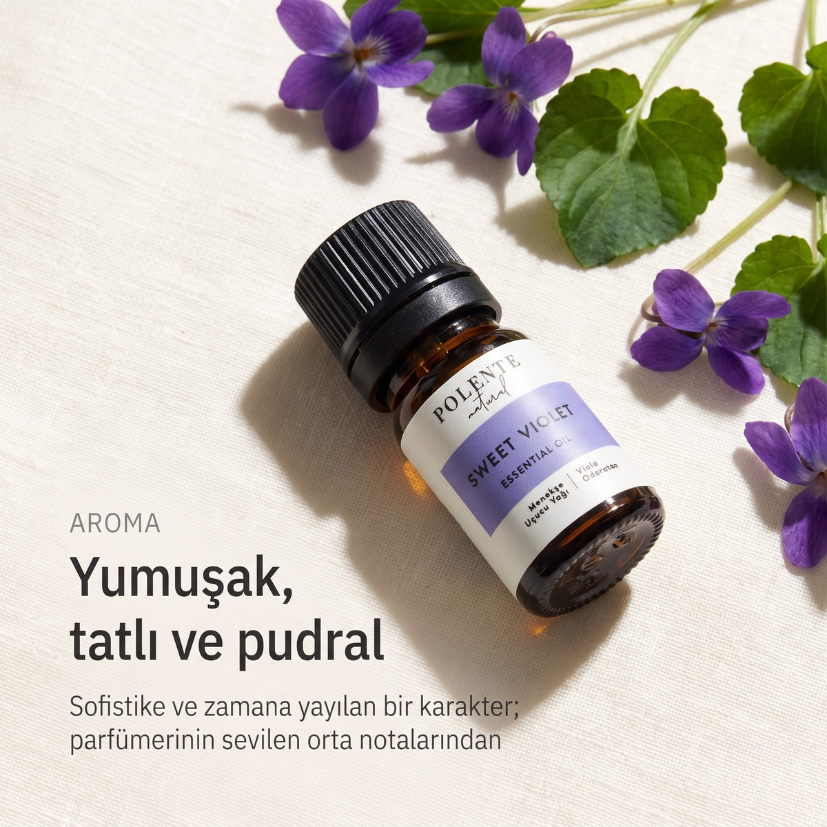 Menekşe uçucu yağı 5 ml — yumuşak, tatlı ve pudral