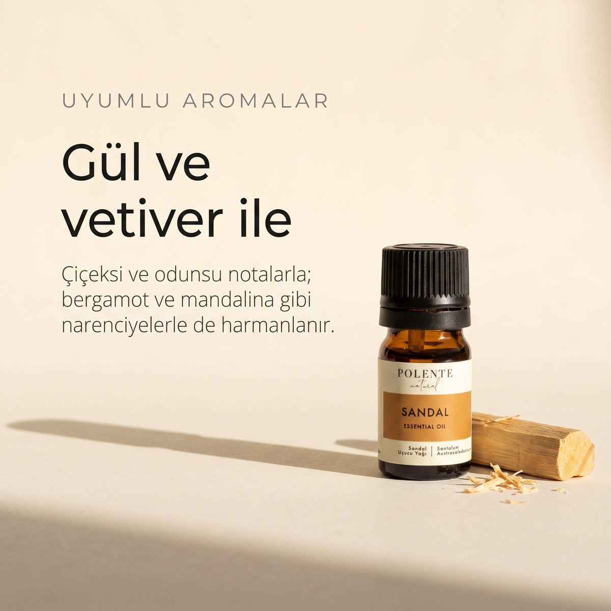 Sandal yağı ile uyumlu aromalar: gül ve vetiver