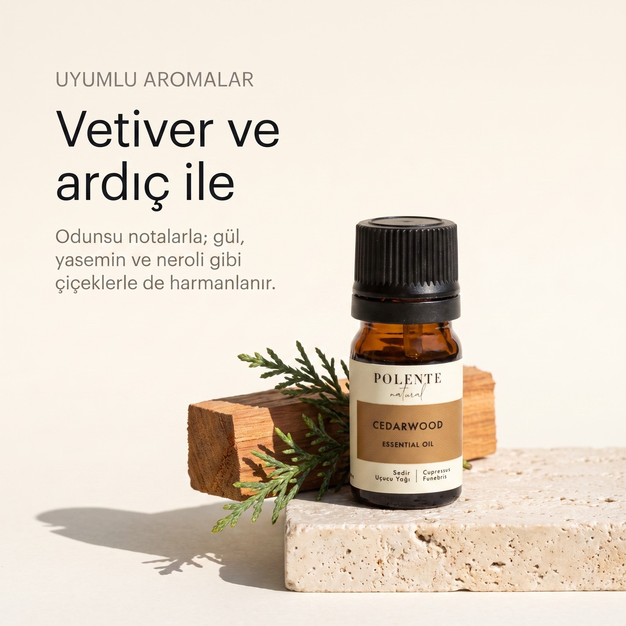Sedir yağı ile uyumlu aromalar: vetiver ve ardıç