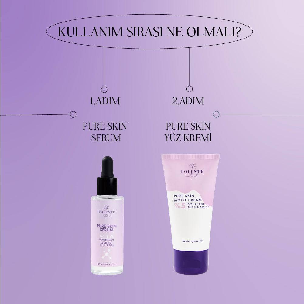 PURE SKIN SERUM - %10 Niacinamide Akne, Siyah Nokta, Gözenek Karşıtı Serum (30 ml)