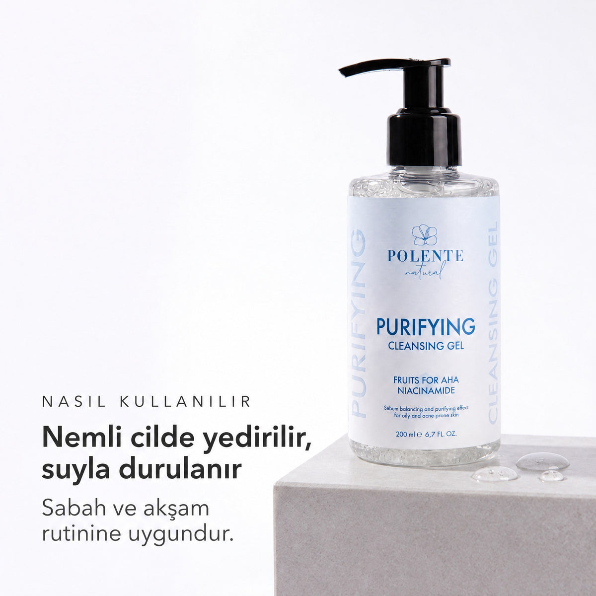 PURIFYING CLEANSING GEL 200 ml — Nemli cilde yedirilir, suyla durulanır