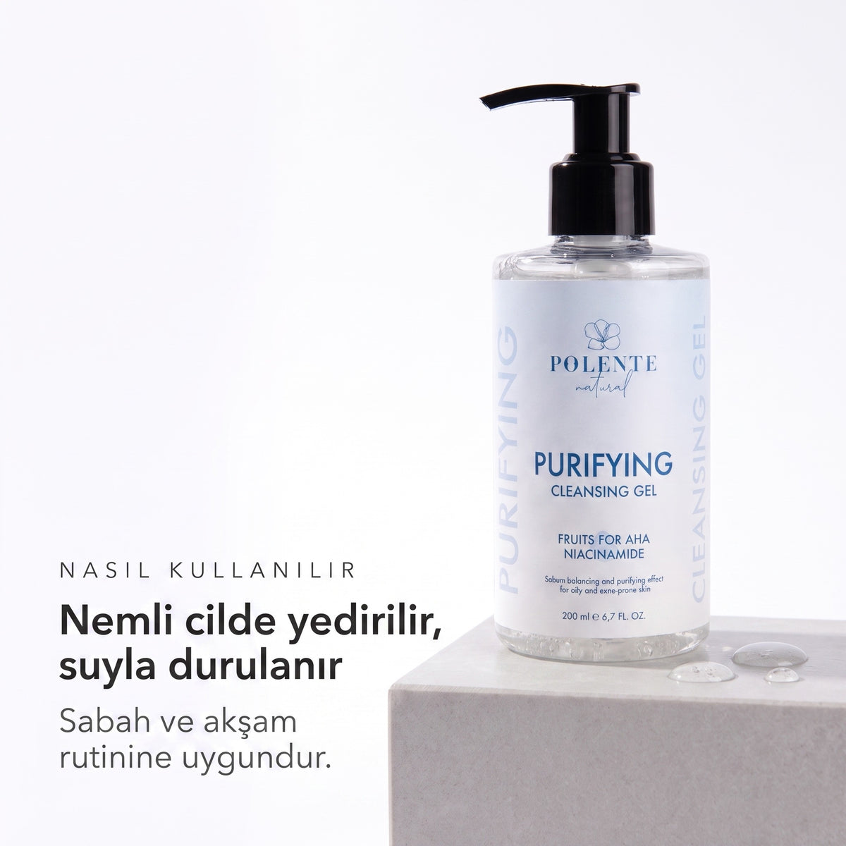 PURIFYING CLEANSING GEL 200 ml — Nemli cilde yedirilir, suyla durulanır