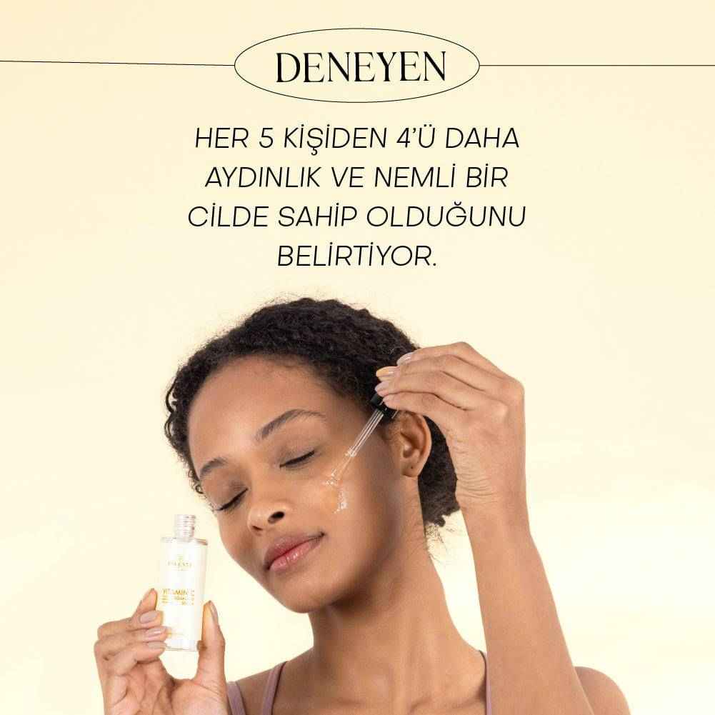 C Vitamini & Squalane Serum ve cilt bakım rutini kompozisyon çekimi