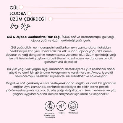 Gül &amp; Jojoba Canlandırıcı Yüz Yağı (30 ml)