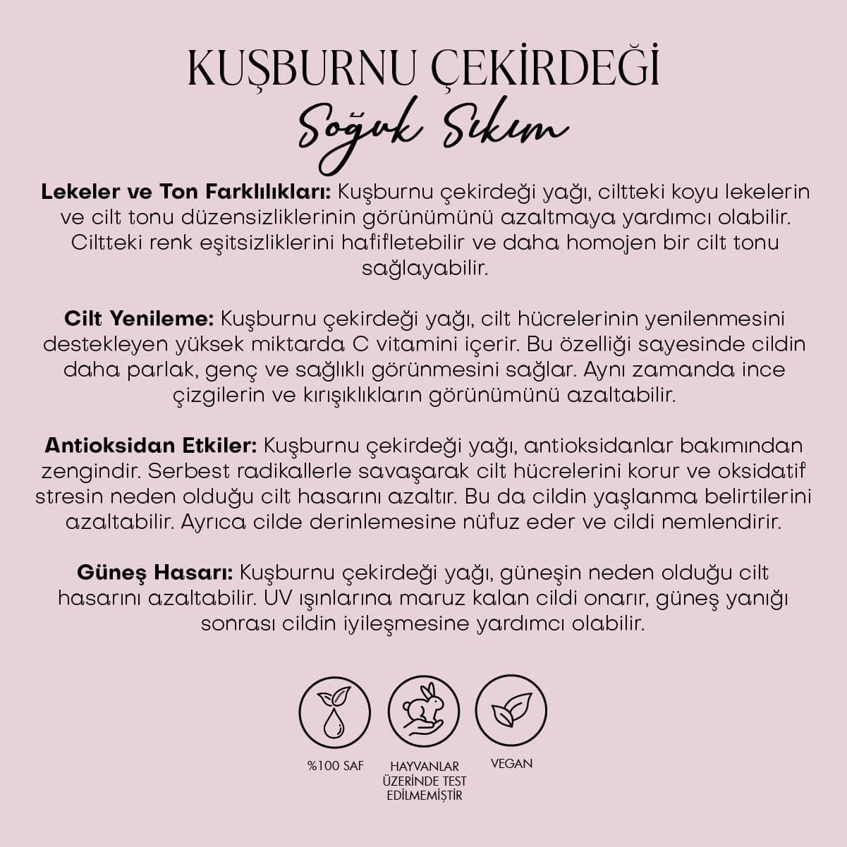 Kuşburnu Çekirdeği Yağı - Soğuk Sıkım (50 ml)