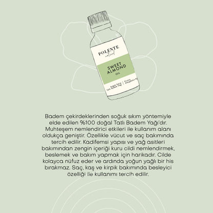 Tatlı Badem Yağı - Soğuk Sıkım (50 ml)