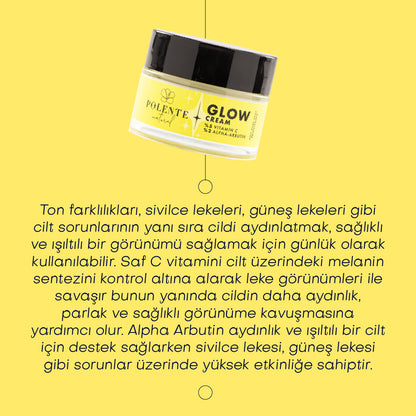 GLOW CREAM - Vitamin C &amp; Arbutin İçeren Aydınlatıcı Leke Kremi (50 ml)
