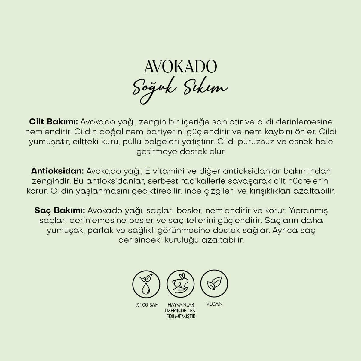 Avokado Yağı - Soğuk Sıkım (50 ml)