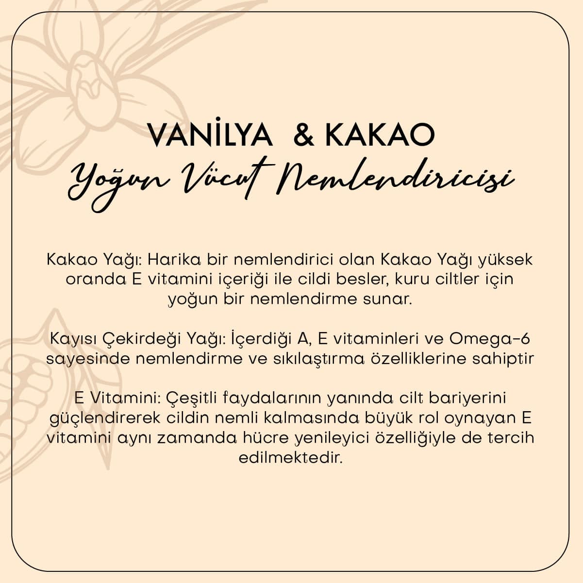 Vanilya &amp; Kakao Body Butter / Yoğun Vücut Nemlendiricisi (100 ml)