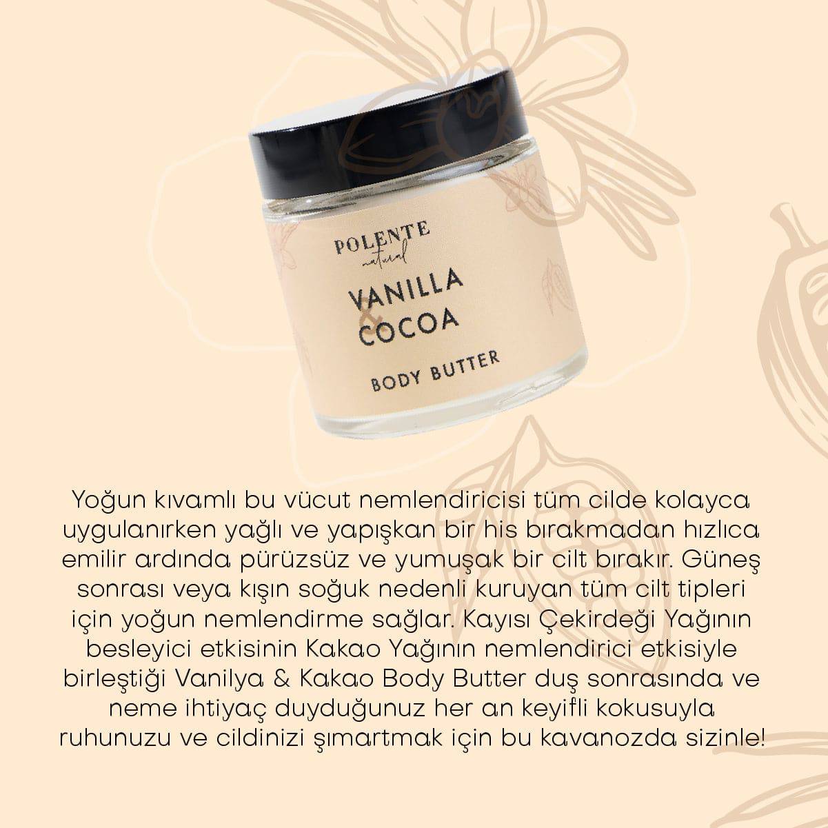 Vanilya &amp; Kakao Body Butter / Yoğun Vücut Nemlendiricisi (100 ml)