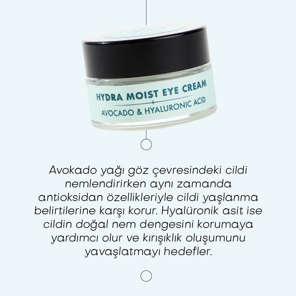 HYDRA MOIST EYE CREAM- Avokado &amp; Hyalüronik Asit Nemlendirici Göz Kremi (20 ml)