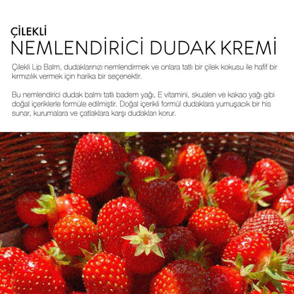 Çilekli Lip Balm - Nemlendirici Dudak Kremi (10 ml)
