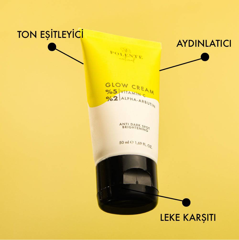 GLOW CREAM - Vitamin C &amp; Arbutin İçeren Aydınlatıcı Leke Kremi 50 ml