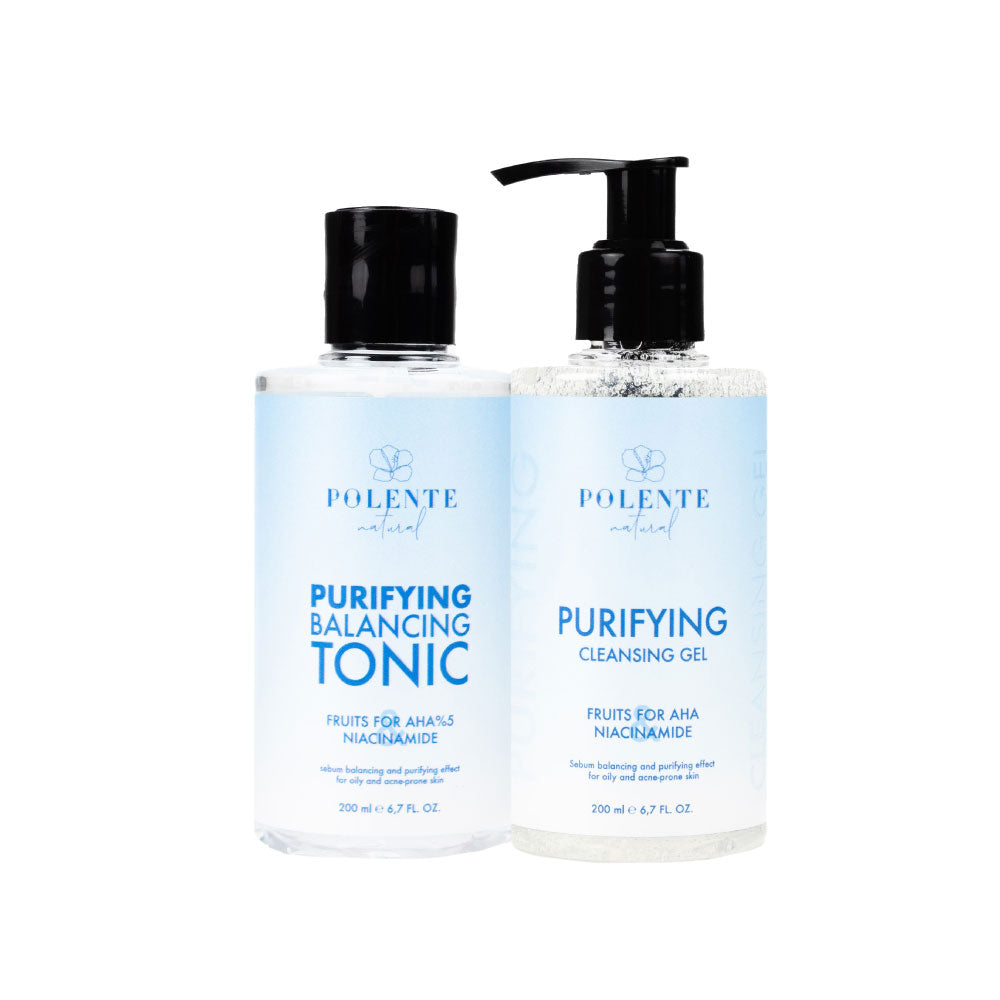 Purifying Skin Cleansing Set - Oily and Acne Prone Skin AHA and Niacinamide