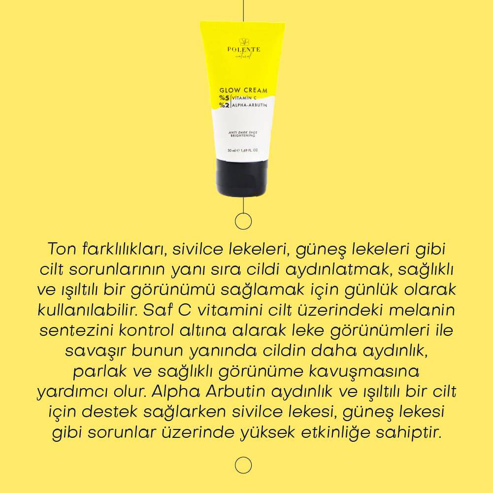 GLOW CREAM - Vitamin C &amp; Arbutin İçeren Aydınlatıcı Leke Kremi (50 ml)