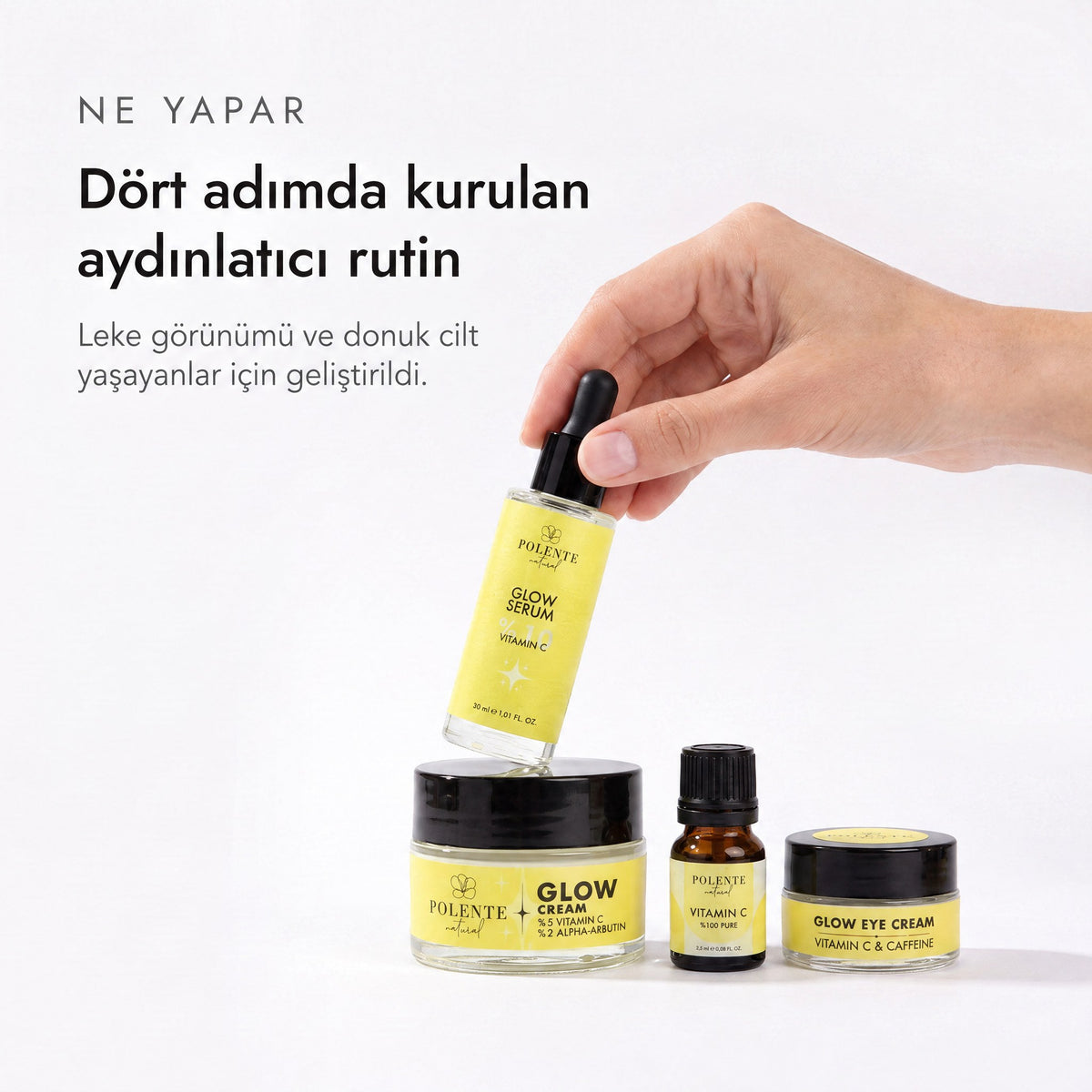 GLOW SERİSİ BAKIM SETİ — Dört adımda kurulan aydınlatıcı rutin