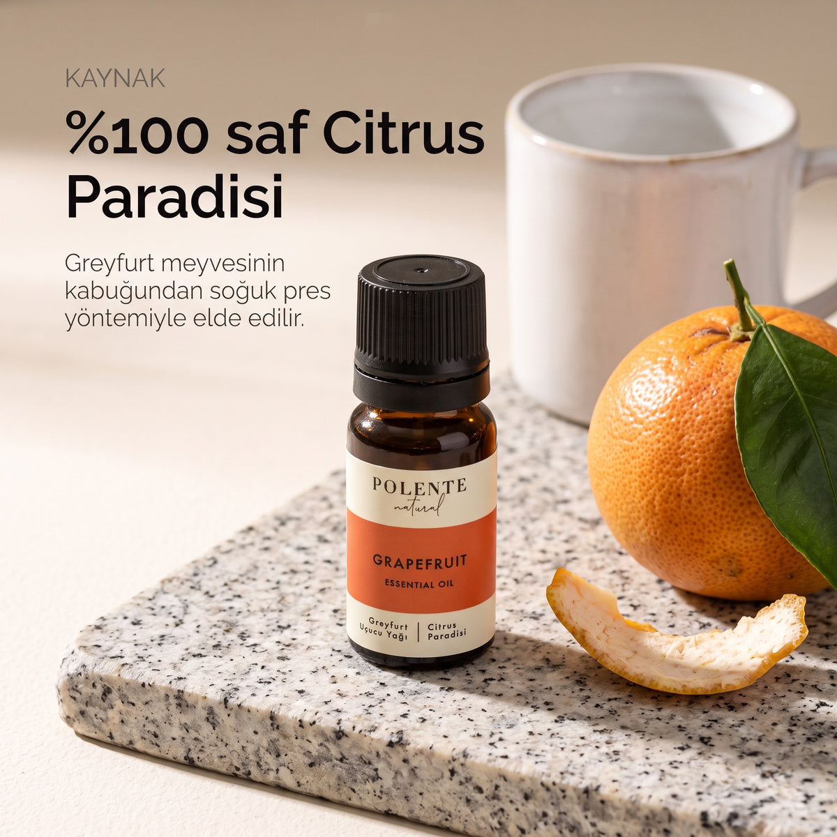 Greyfurt Uçucu Yağı — %100 saf Citrus Paradisi, greyfurt kabuğundan soğuk pres