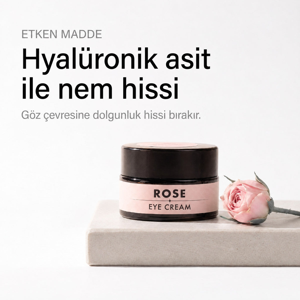 Gül Canlandırıcı Göz Kremi 20 ml — hyalüronik asit ile nem ve dolgunluk hissi