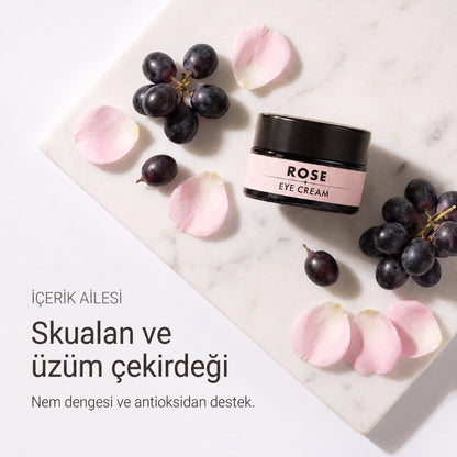 Gül Canlandırıcı Göz Kremi 20 ml — skualan ve üzüm çekirdeği yağı içerik ailesi