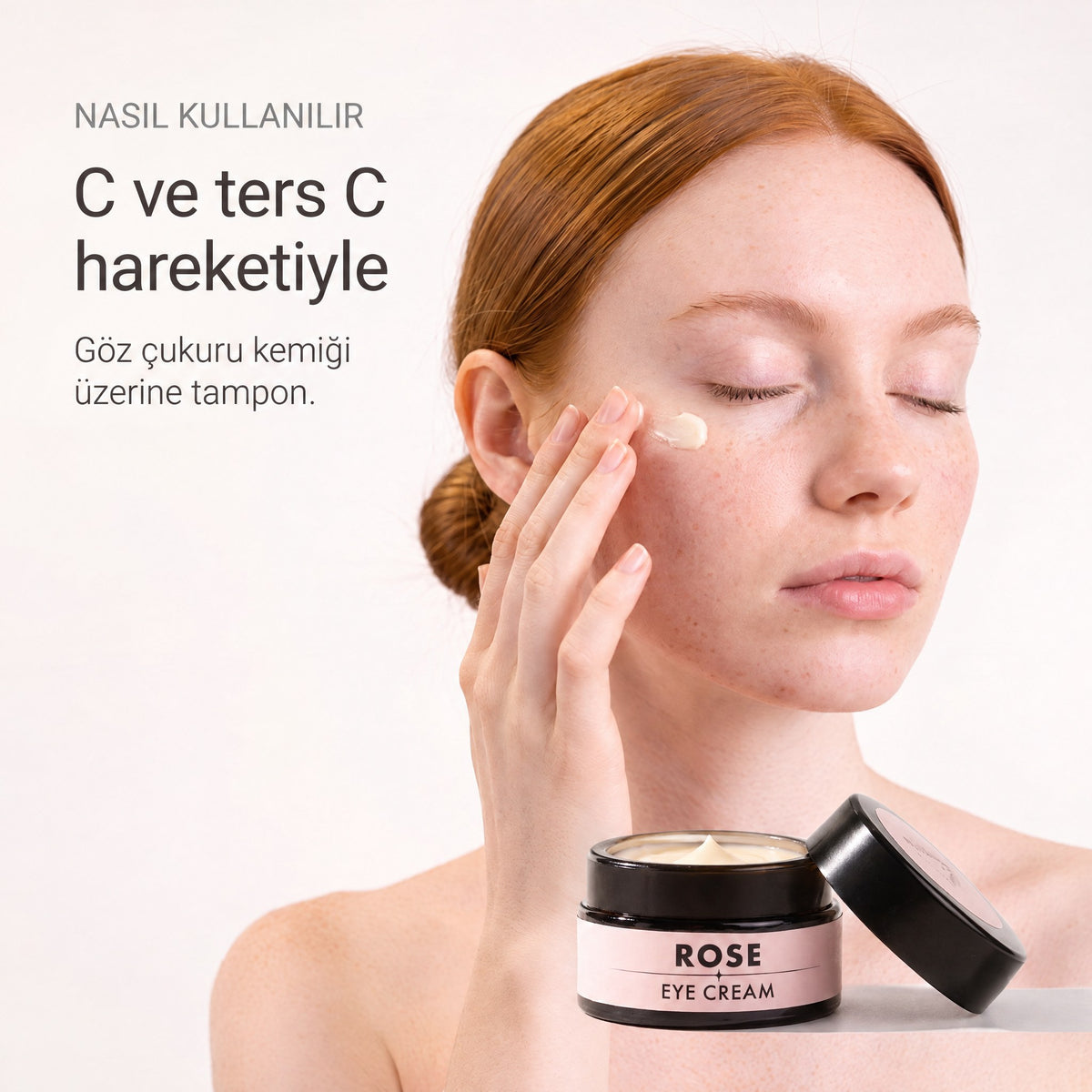 Gül Canlandırıcı Göz Kremi 20 ml — C ve ters C hareketiyle uygulama